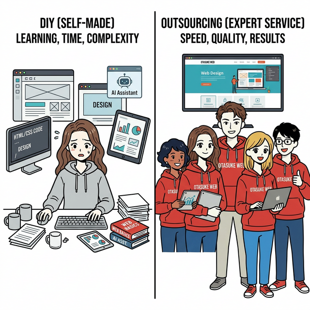 ホームページは自作と外注どっちがいい？