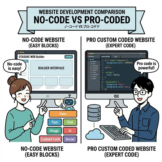 ノーコードサイトとプロ制作サイトの違い